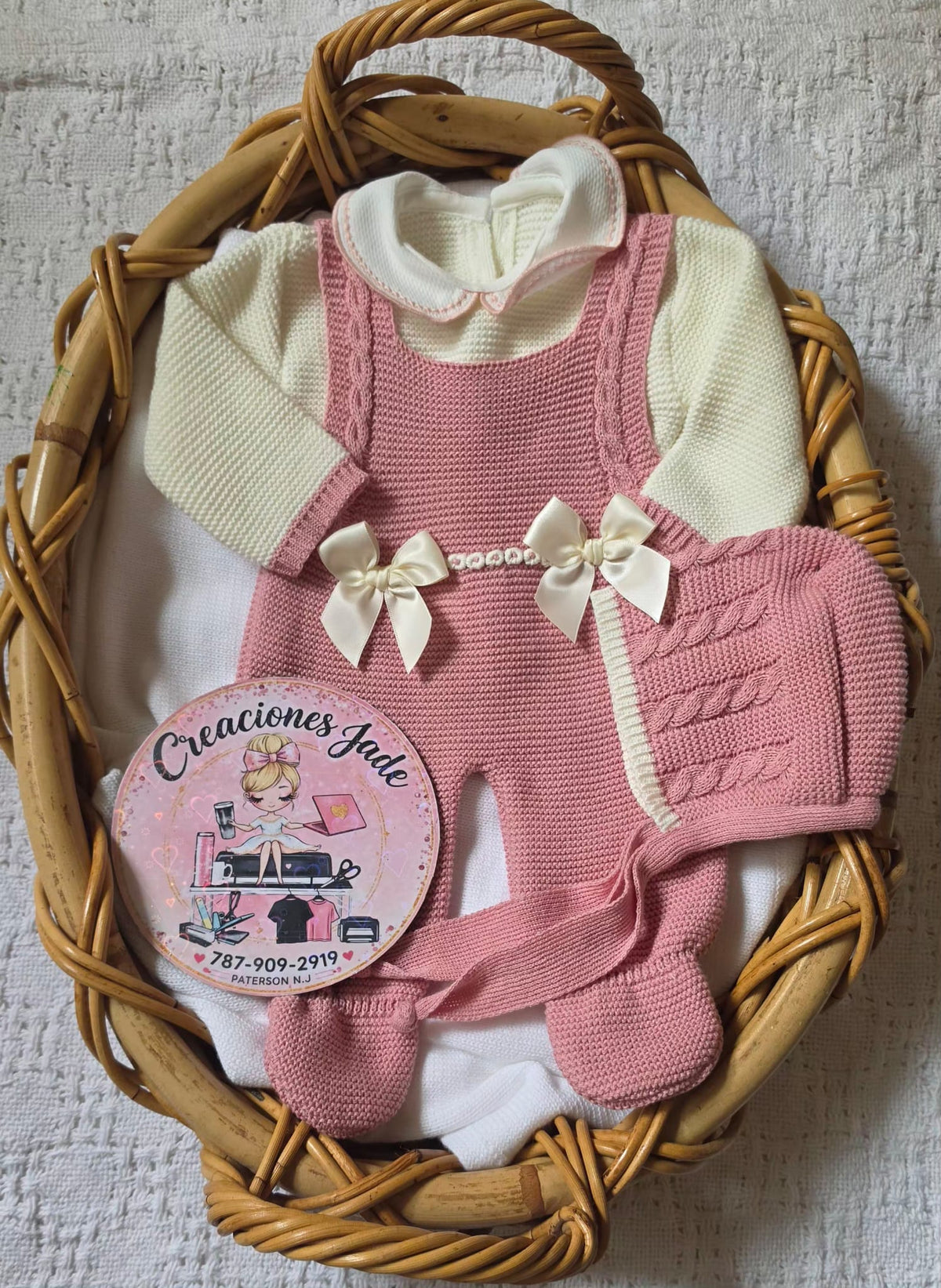Precious Bow Knitted Baby Girl Set 🎀