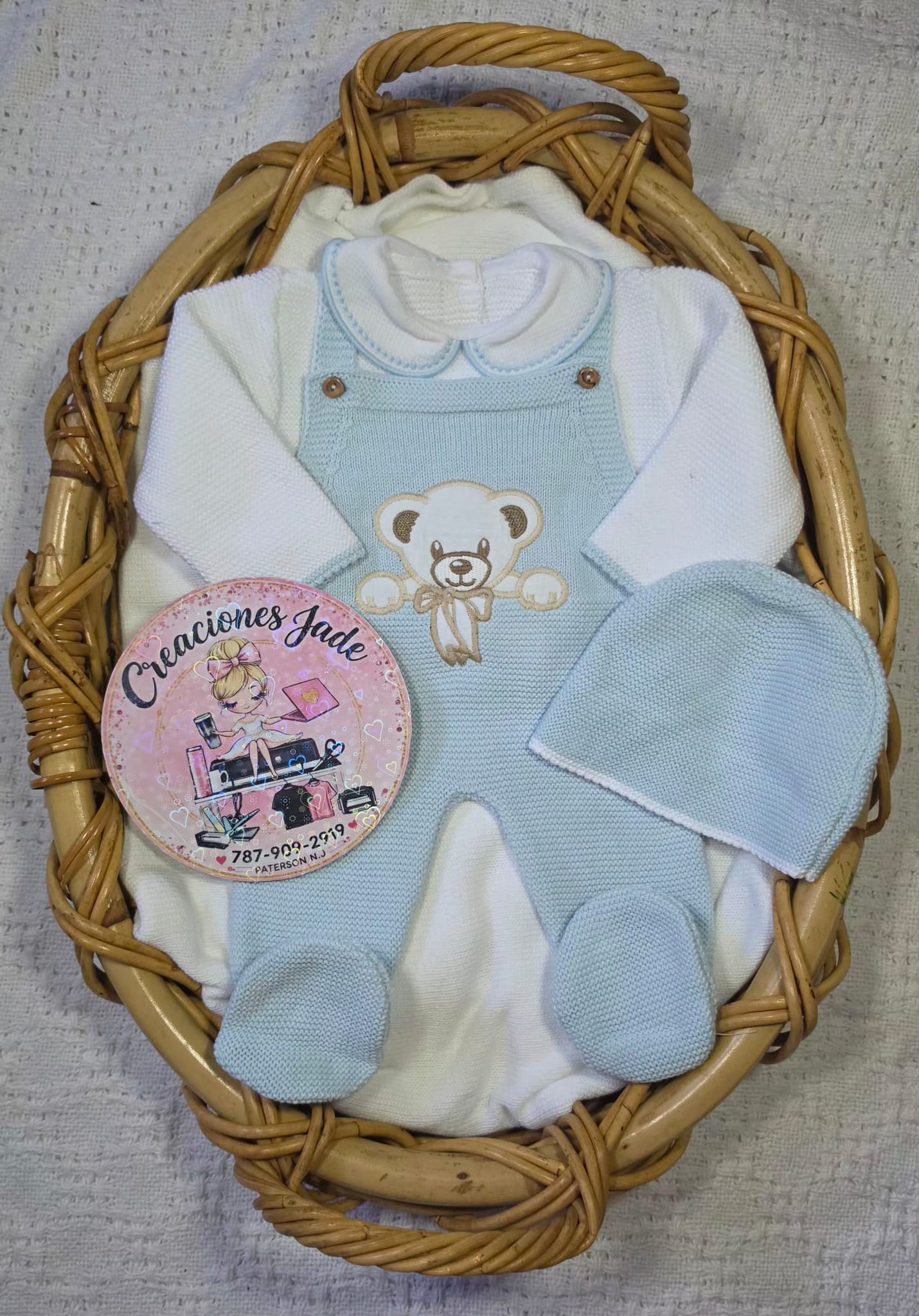 Teddy Bear Cuddles Knitted Baby Set β¨