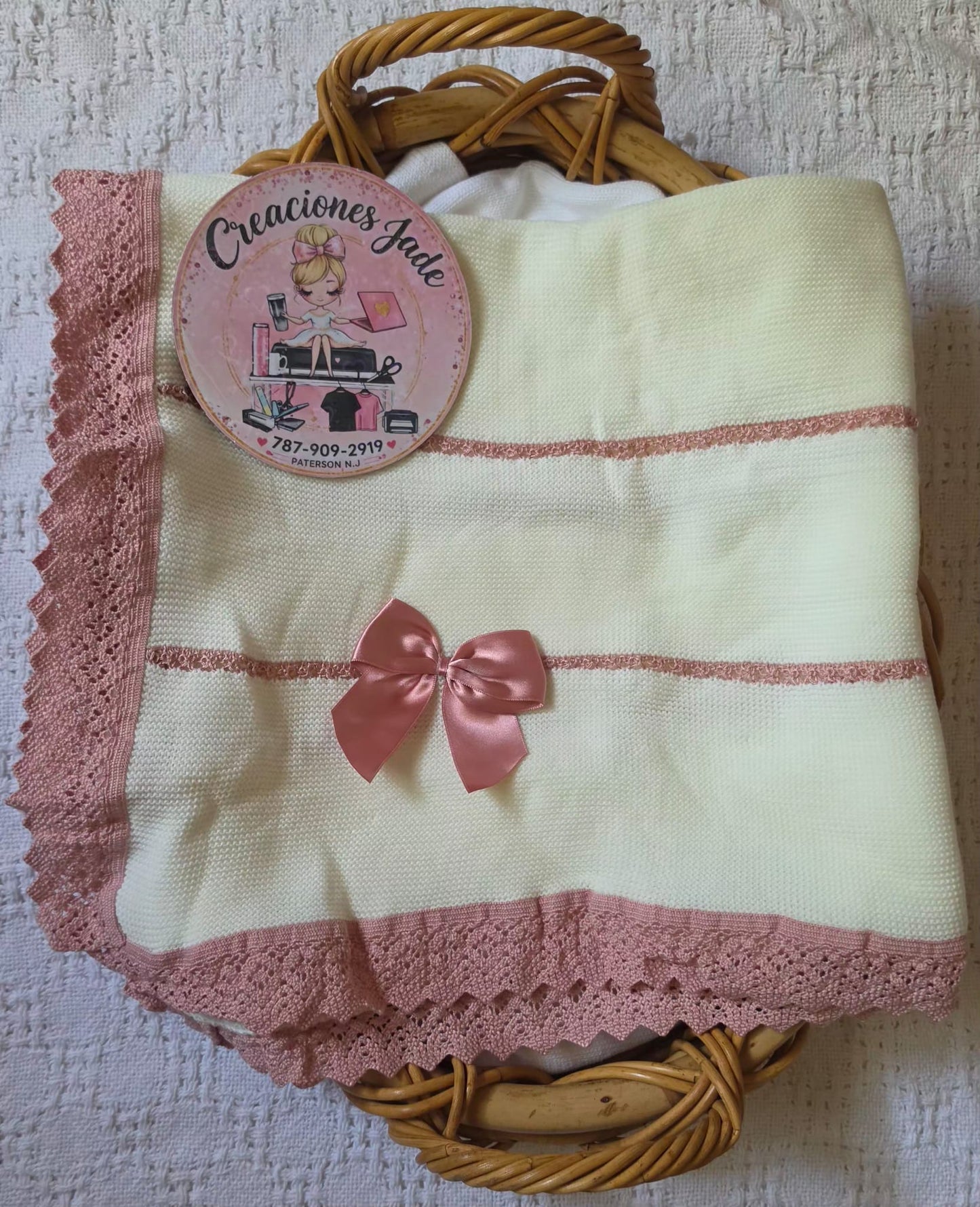 Classic Lace Knit Baby Blanket πβ¨