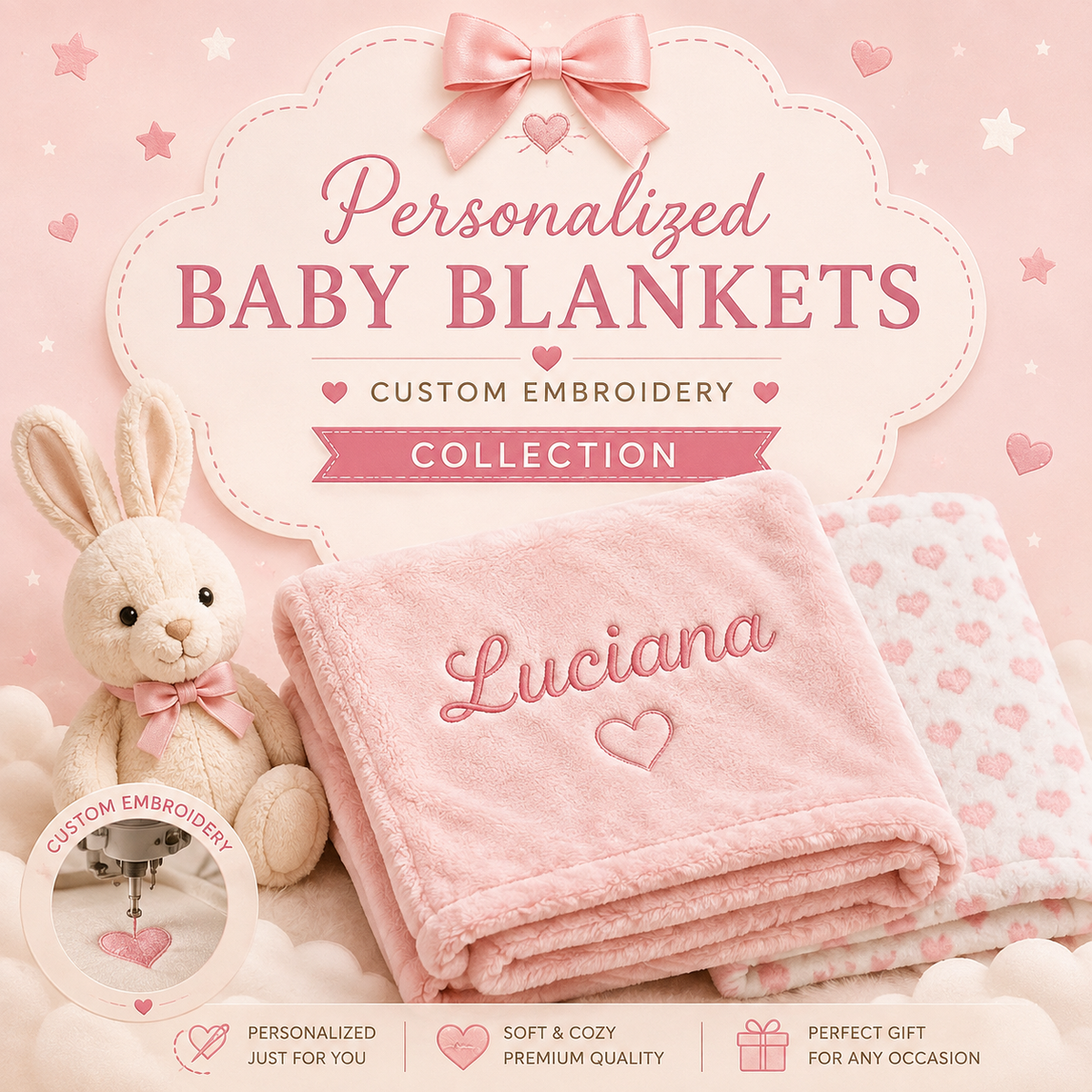 Personalized Baby Blankets 🧵
