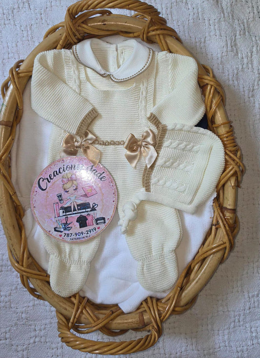 Precious Bow Knitted Baby Girl Set 🎀