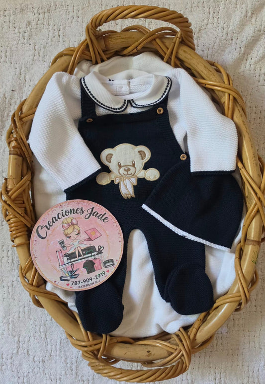 Teddy Bear Cuddles Knitted Baby Set ✨