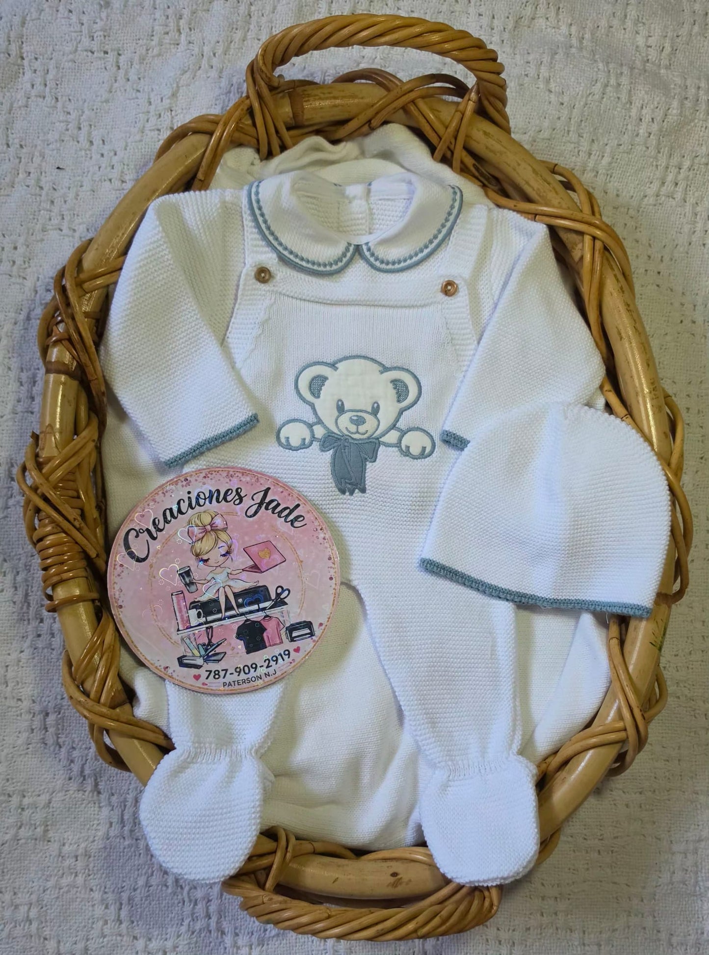 Teddy Bear Cuddles Knitted Baby Set ✨