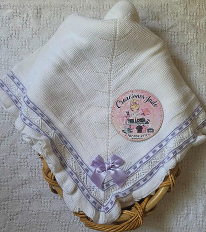 Elegant Ruffle Knit Baby Blanket 🎀✨