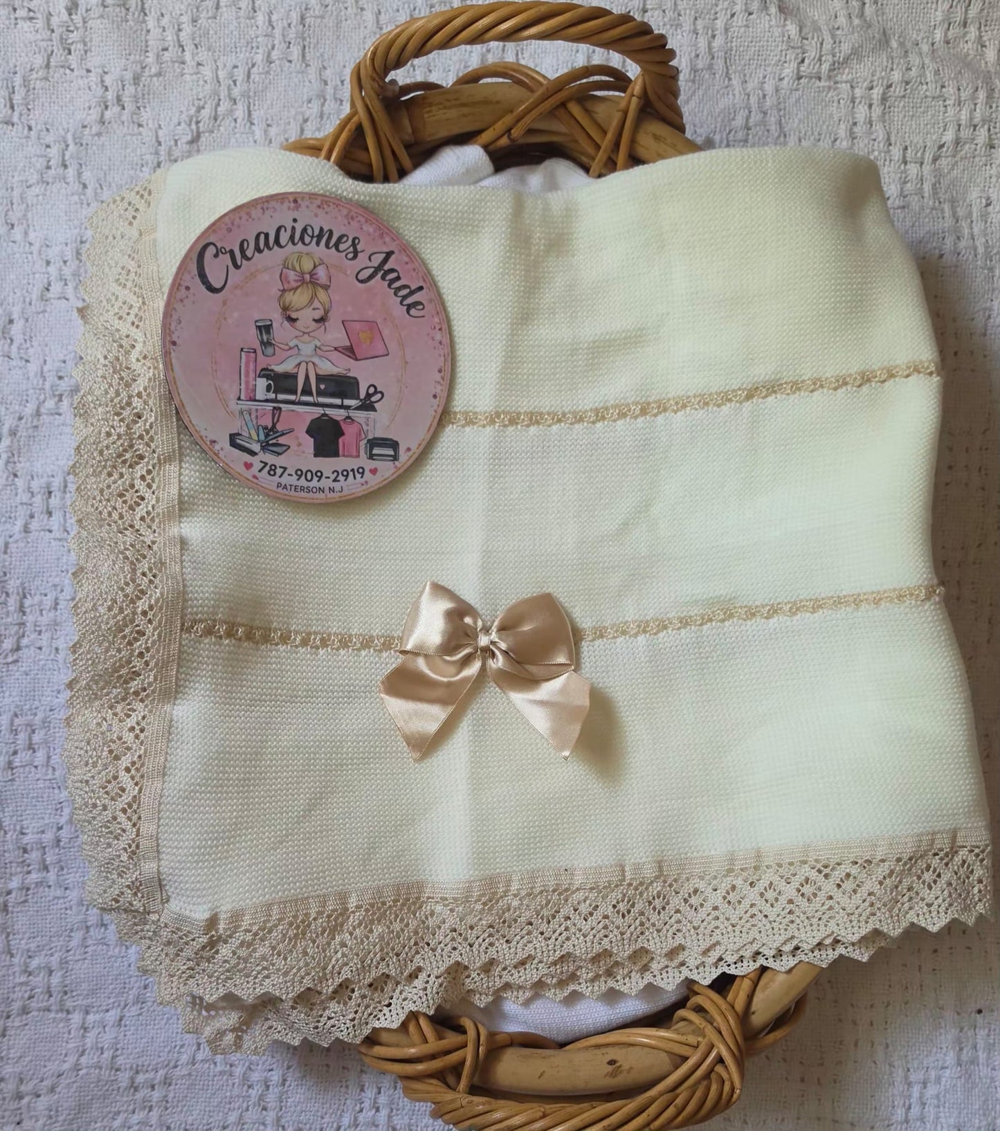 Classic Lace Knit Baby Blanket 🎀✨