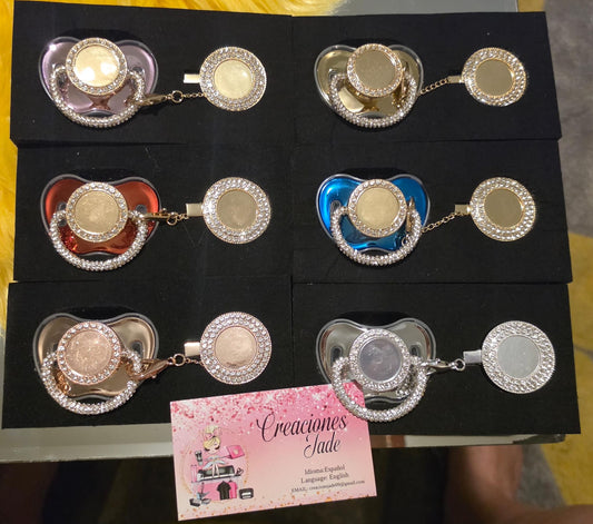 Luxury Rhinestone Pacifier & Matching Clip Set 👶💎