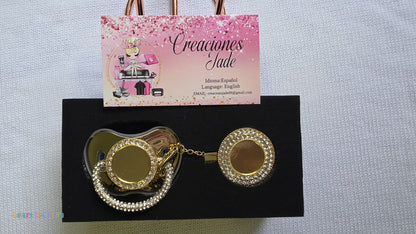 Luxury Rhinestone Pacifier & Matching Clip Set 👶💎