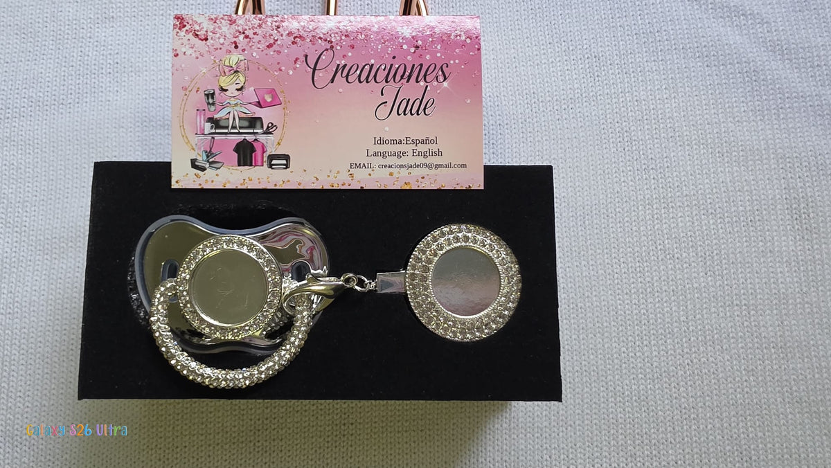 Luxury Rhinestone Pacifier & Matching Clip Set 👶💎