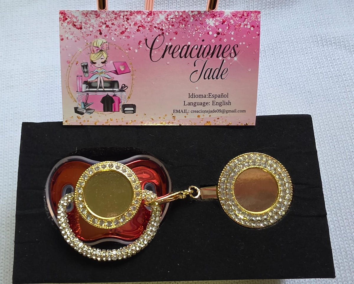 Luxury Rhinestone Pacifier & Matching Clip Set 👶💎